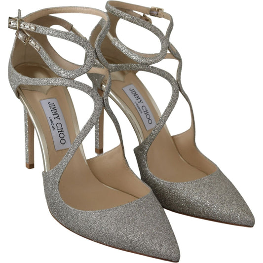 Jimmy Choo Platinum Ice Lancer Leather Pumps - Elegance Refined Jimmy Choo