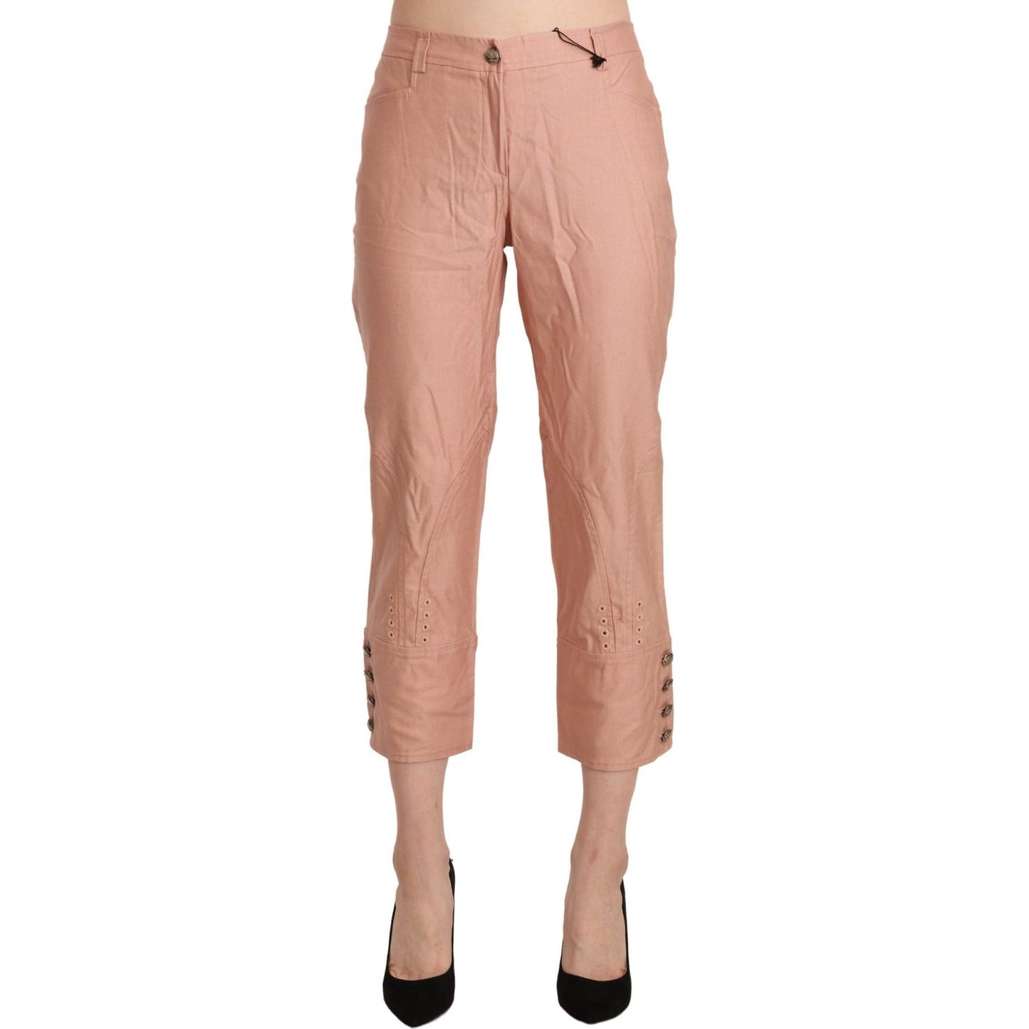 Ermanno Scervino Chic High Waist Cropped Cotton Trousers Ermanno Scervino