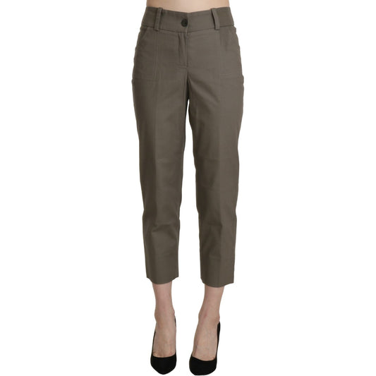 BENCIVENGA Elegant High Waist Cropped Pants in Gray BENCIVENGA