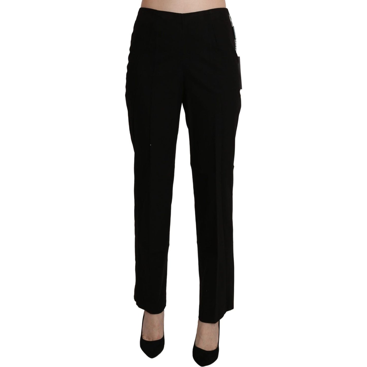 BENCIVENGA Elegant High Waist Straight Black Pants Jeans & Pants BENCIVENGA