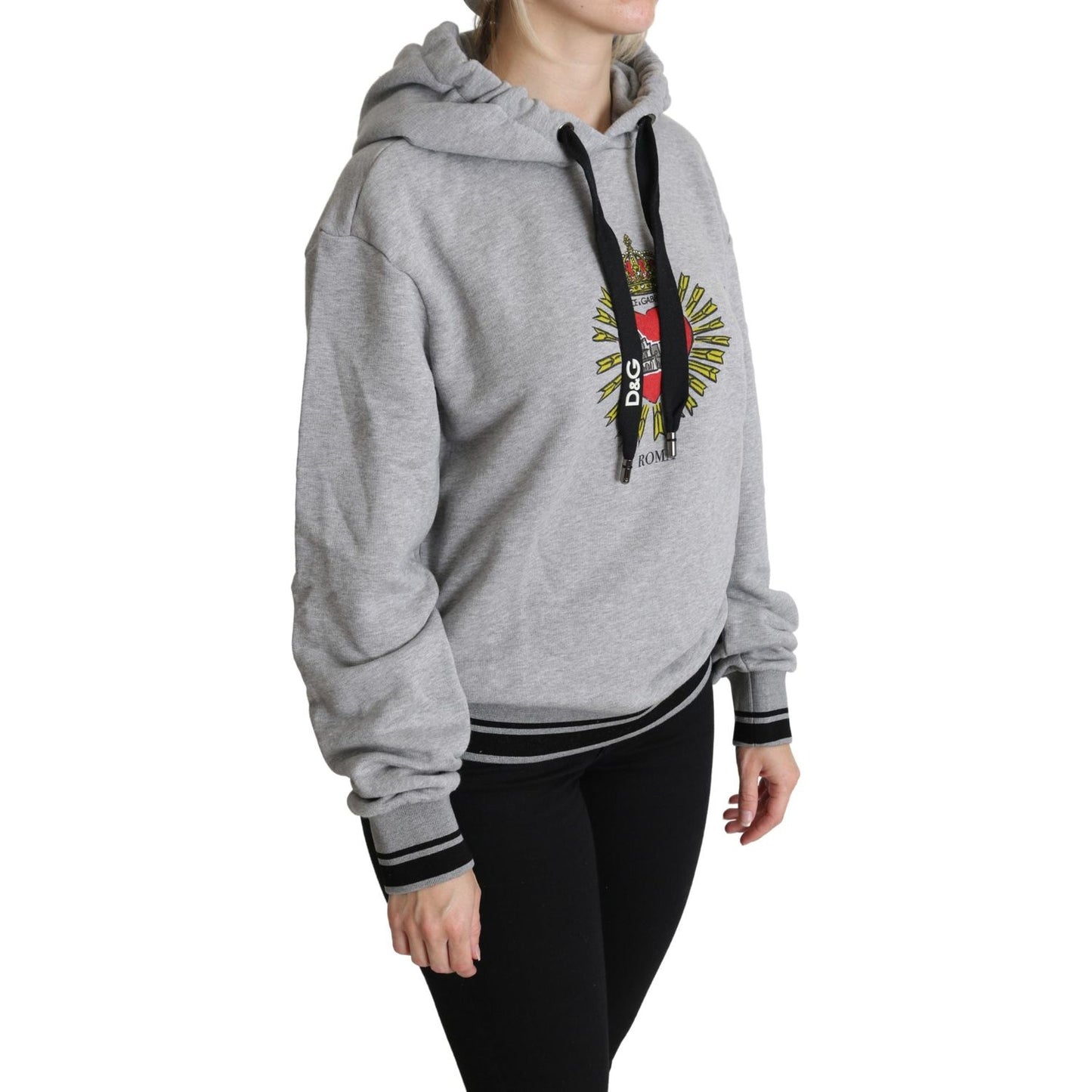 Dolce & Gabbana Exclusive Hooded Gray Cotton Sweater Dolce & Gabbana