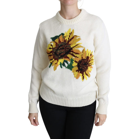 Elegant Knitted Sunflower Sweater