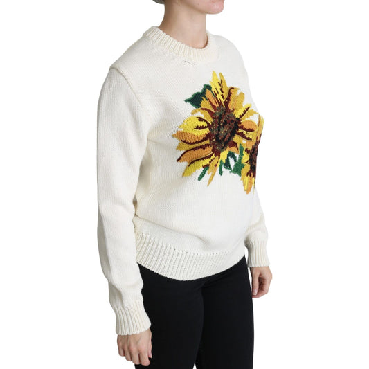 Elegant Knitted Sunflower Sweater