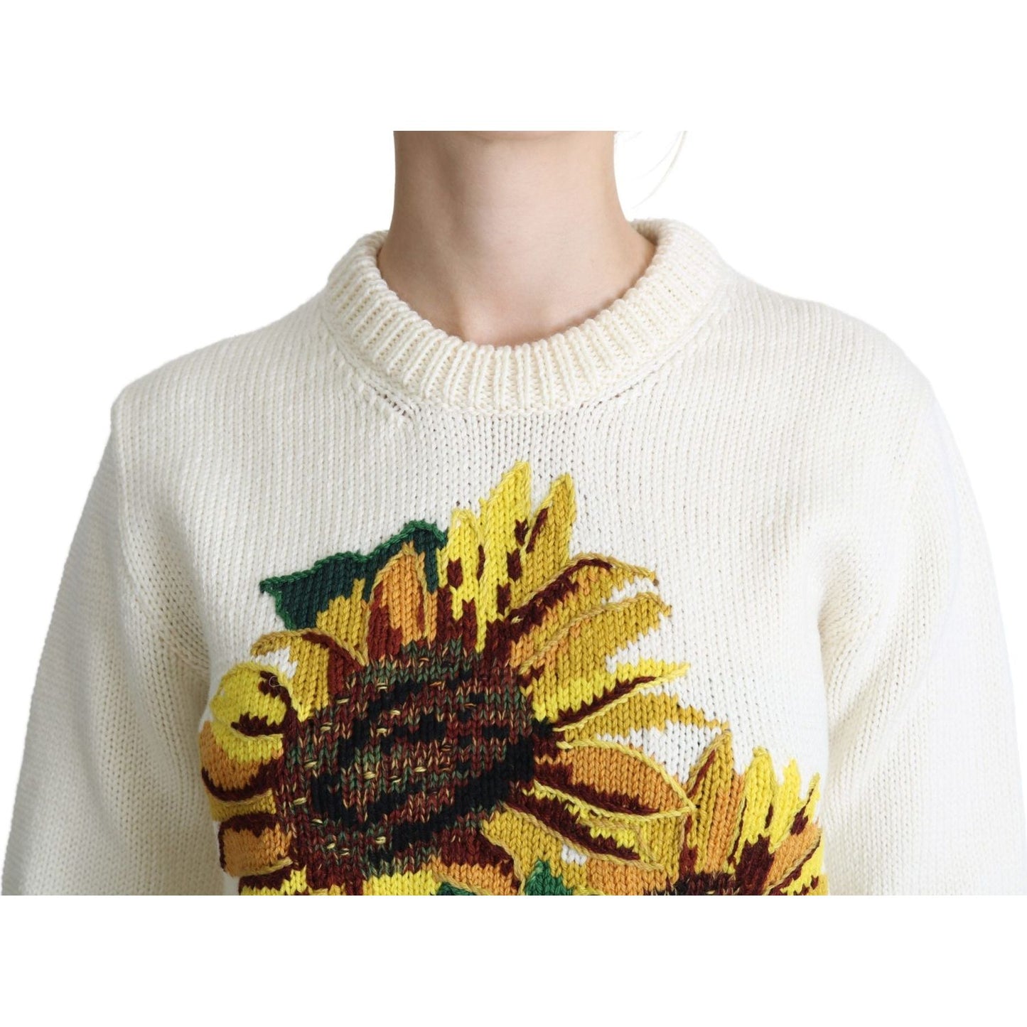 Dolce & Gabbana Elegant Knitted Sunflower Sweater Dolce & Gabbana