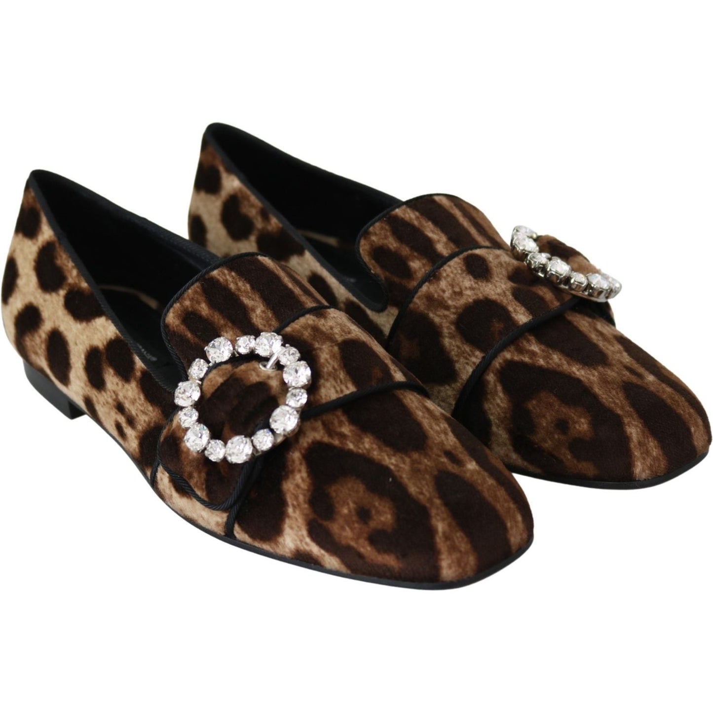 Dolce & Gabbana Leopard Print Crystal Embellished Loafers Dolce & Gabbana