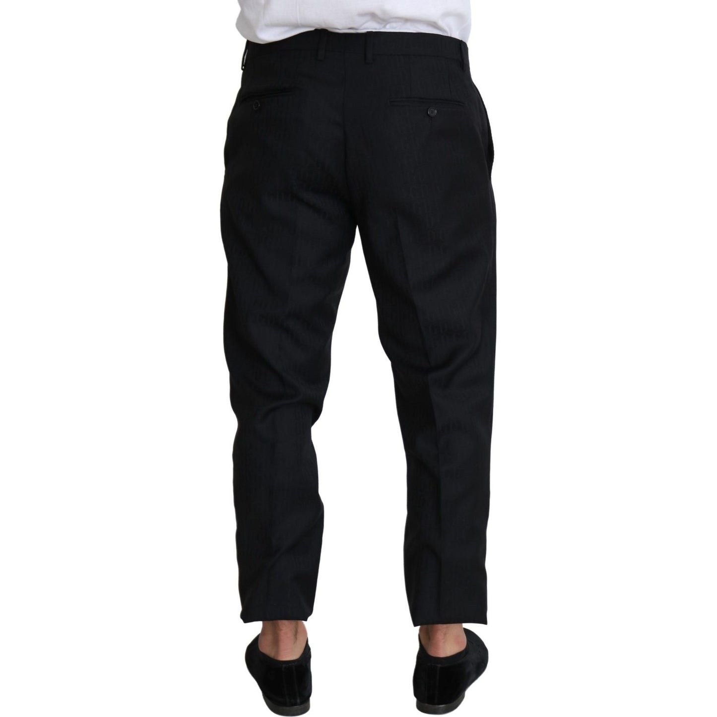 Dolce & Gabbana Elegant Black Virgin Wool Cropped Pants Jeans & Pants Dolce & Gabbana