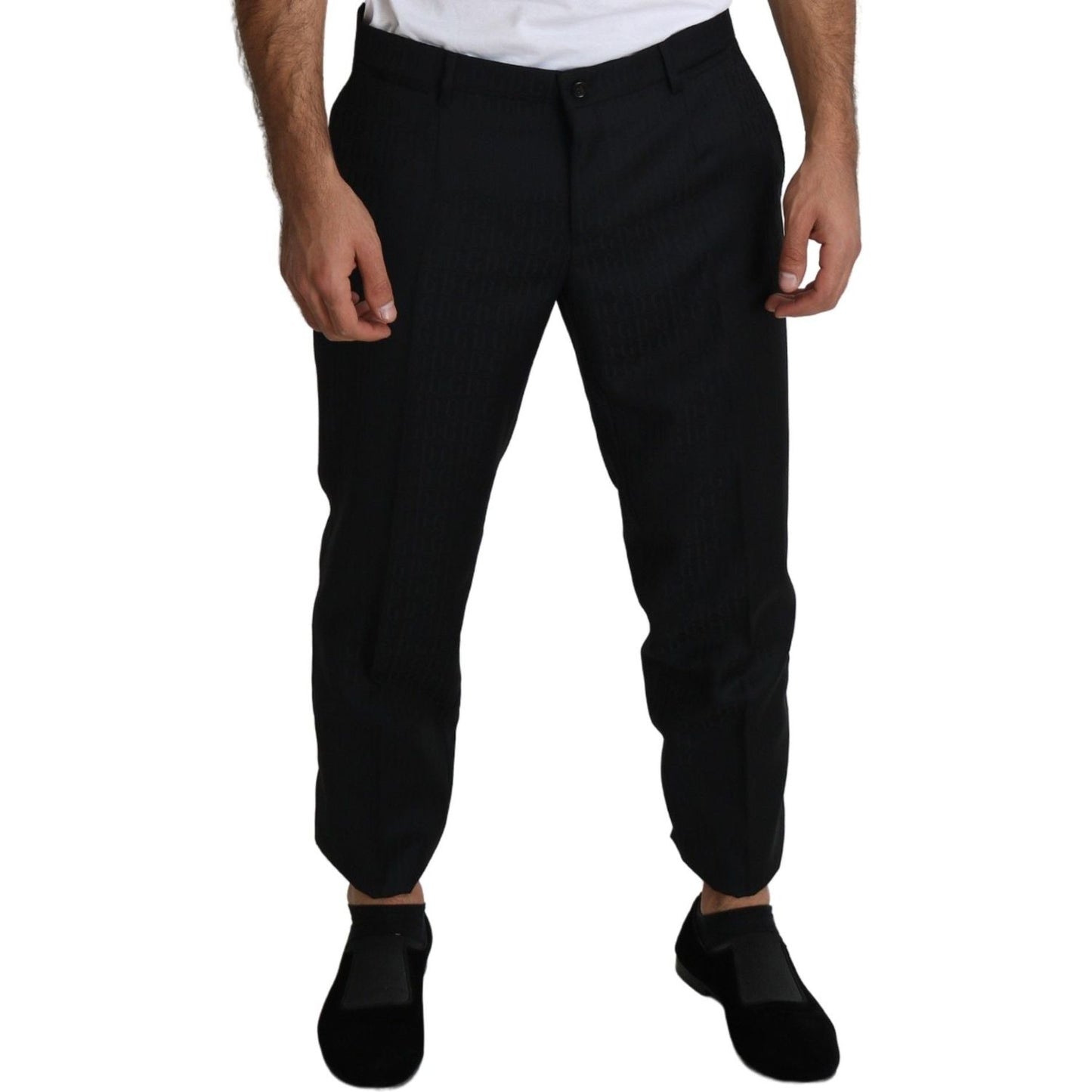 Dolce & Gabbana Elegant Black Virgin Wool Cropped Pants Jeans & Pants Dolce & Gabbana