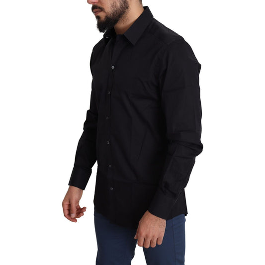 Dolce & Gabbana Elegant Black Cotton Stretch Dress Shirt Dolce & Gabbana