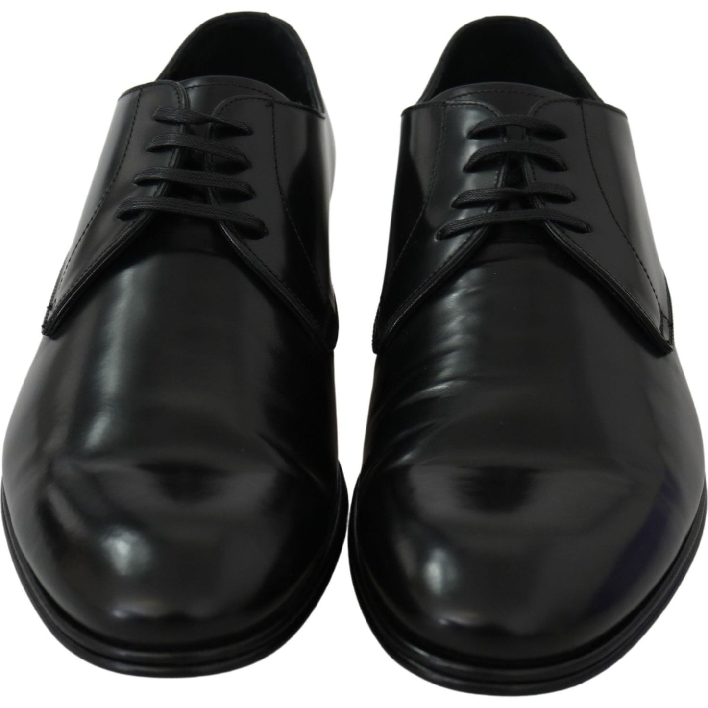 Dolce & Gabbana Elegant Black Leather Derby Shoes Dolce & Gabbana