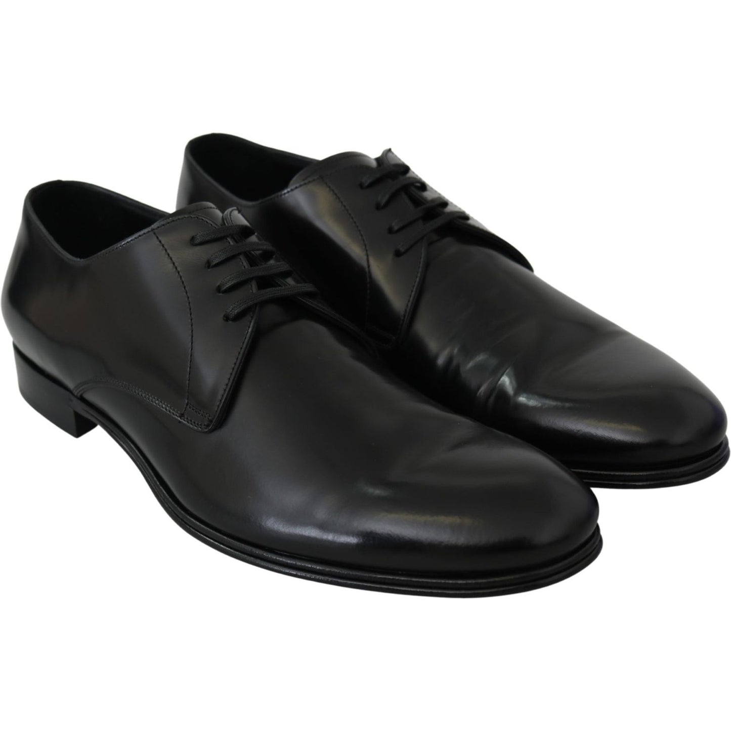 Dolce & Gabbana Elegant Black Leather Derby Shoes Dolce & Gabbana