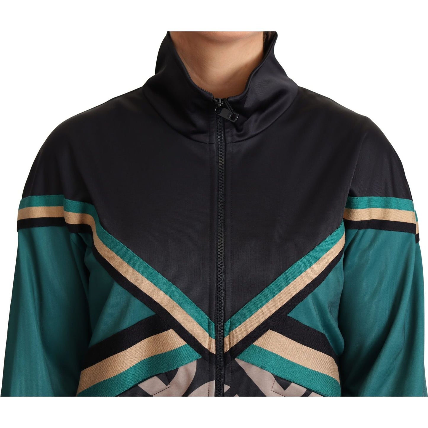 Dolce & Gabbana Chic Multicolor Track Jacket with Logo Mania Dolce & Gabbana