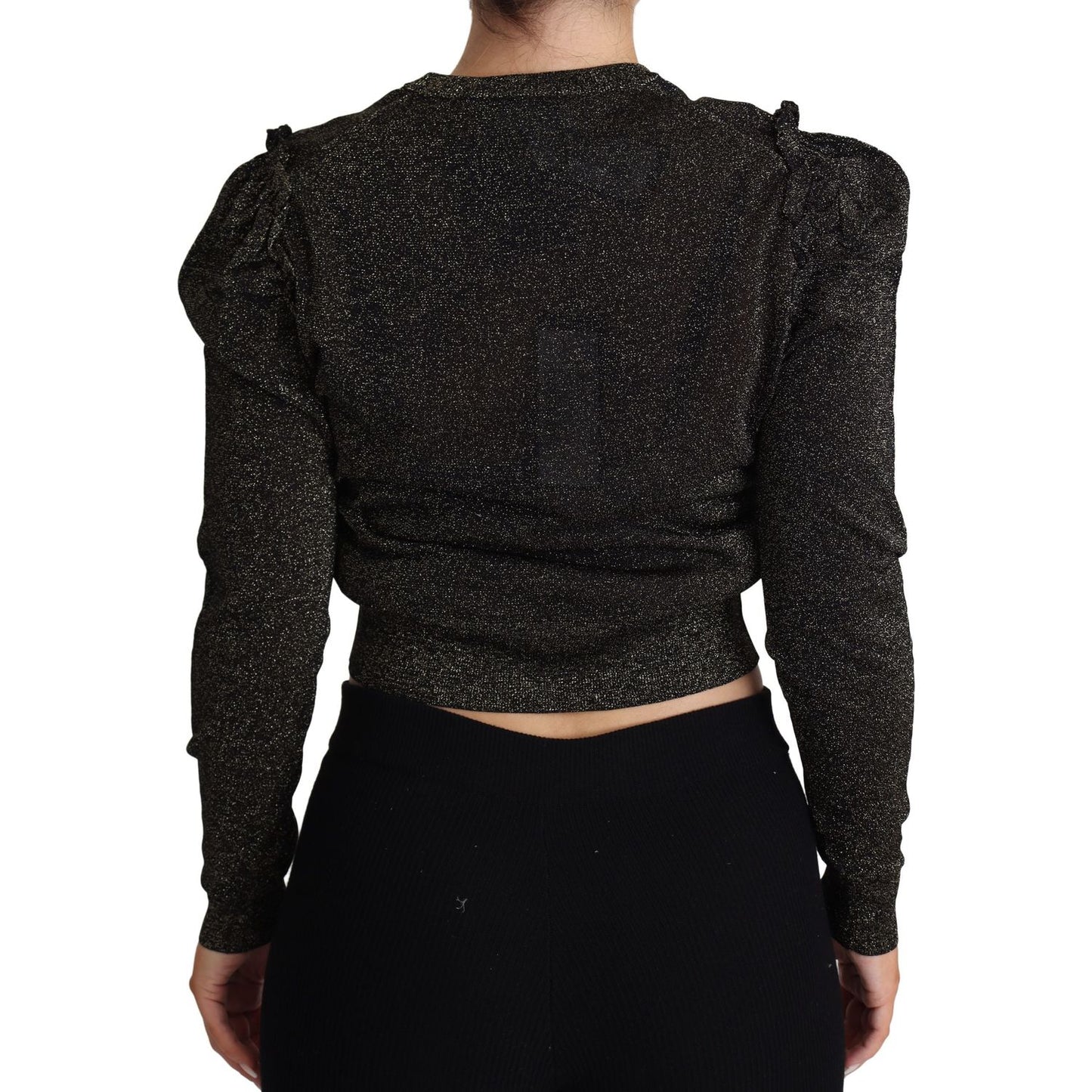 Dolce & Gabbana Elegant Cropped Sweater with Logo Detail Dolce & Gabbana