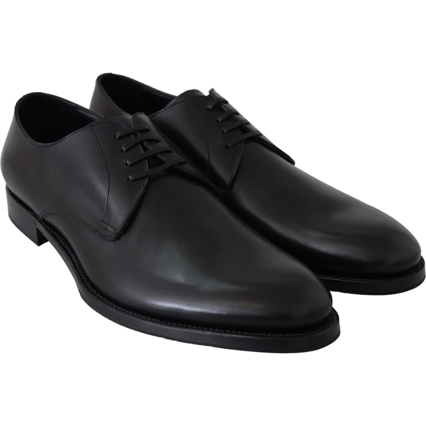 Dolce & Gabbana Black Leather SARTORIA Hand Made Shoes Dress Shoes