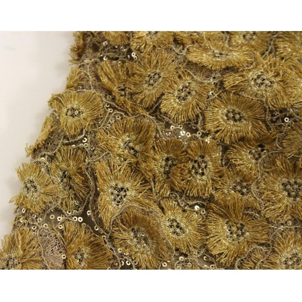 Lanre Da Silva Ajayi GOLD Long Lace Maxi Crystal Dress