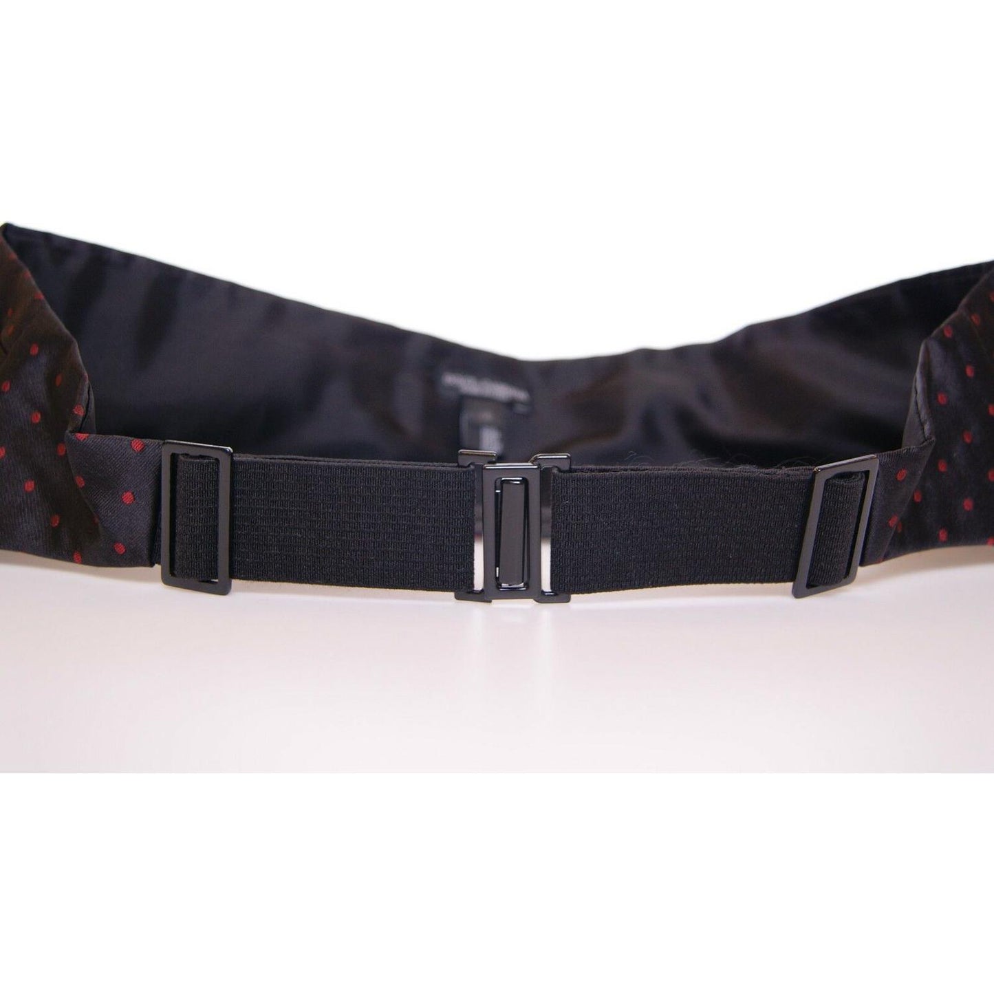 Dolce & Gabbana Elegant Silk Black Cummerbund with Red Polka Dots Dolce & Gabbana