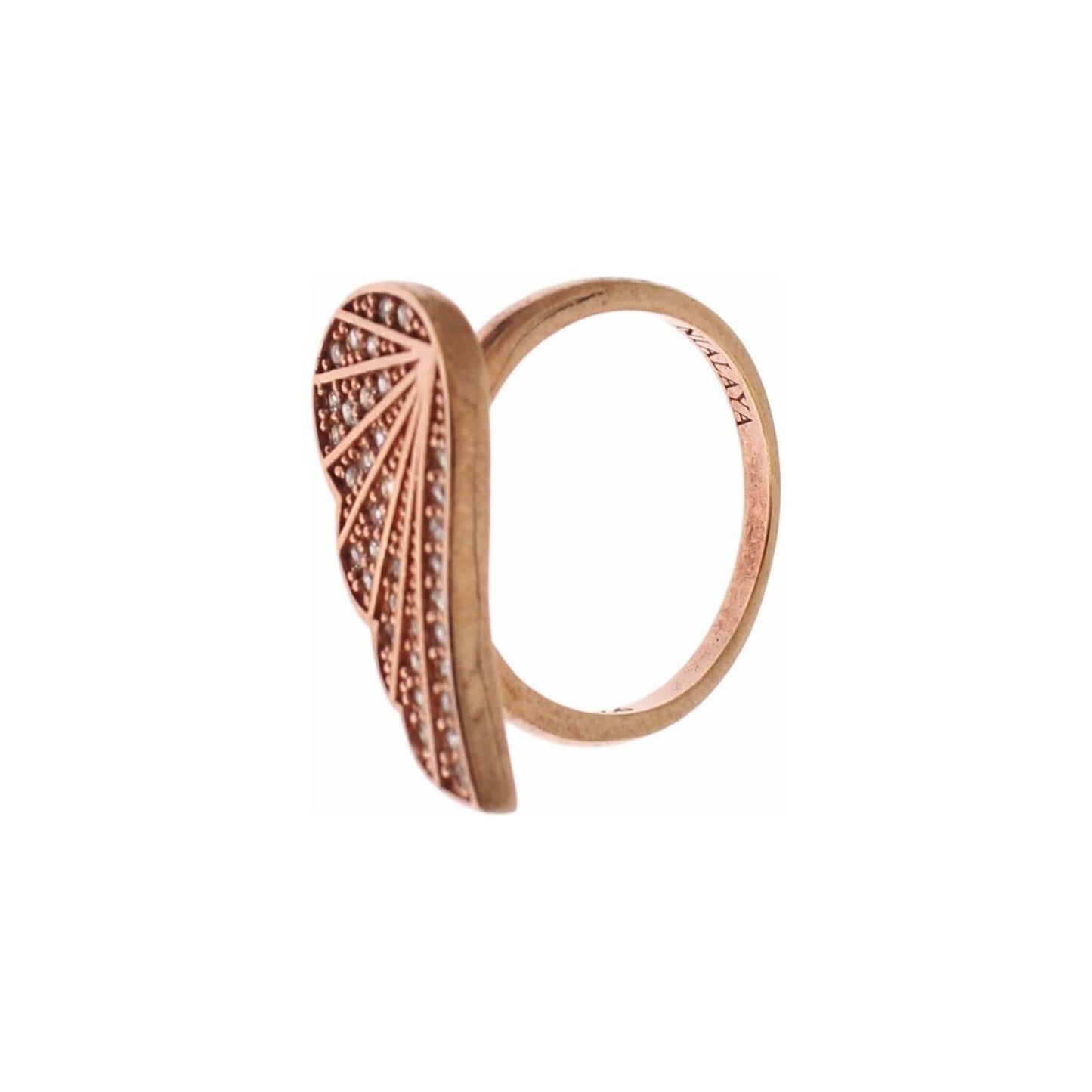 Nialaya Elegant Pink Gold CZ Crystal Ring Ring Nialaya