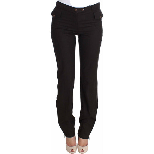 Ermanno Scervino Elegant Casual Brown Wool Pants Ermanno Scervino