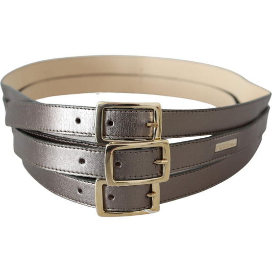 GF Ferre Metallic Bronze Leather Fashion Belt Belt GF Ferre