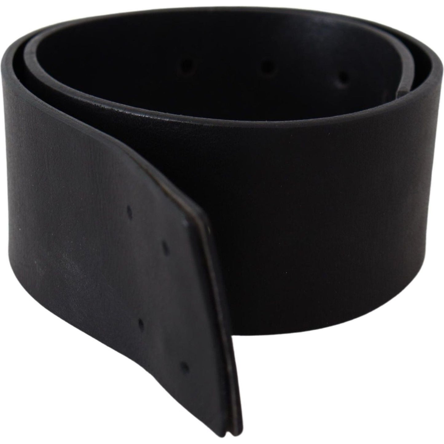 GF Ferre Elegant Solid Black Leather Belt Belt GF Ferre