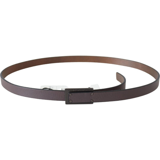 Costume National Elegant Dark Brown Leather Belt Belt Costume National