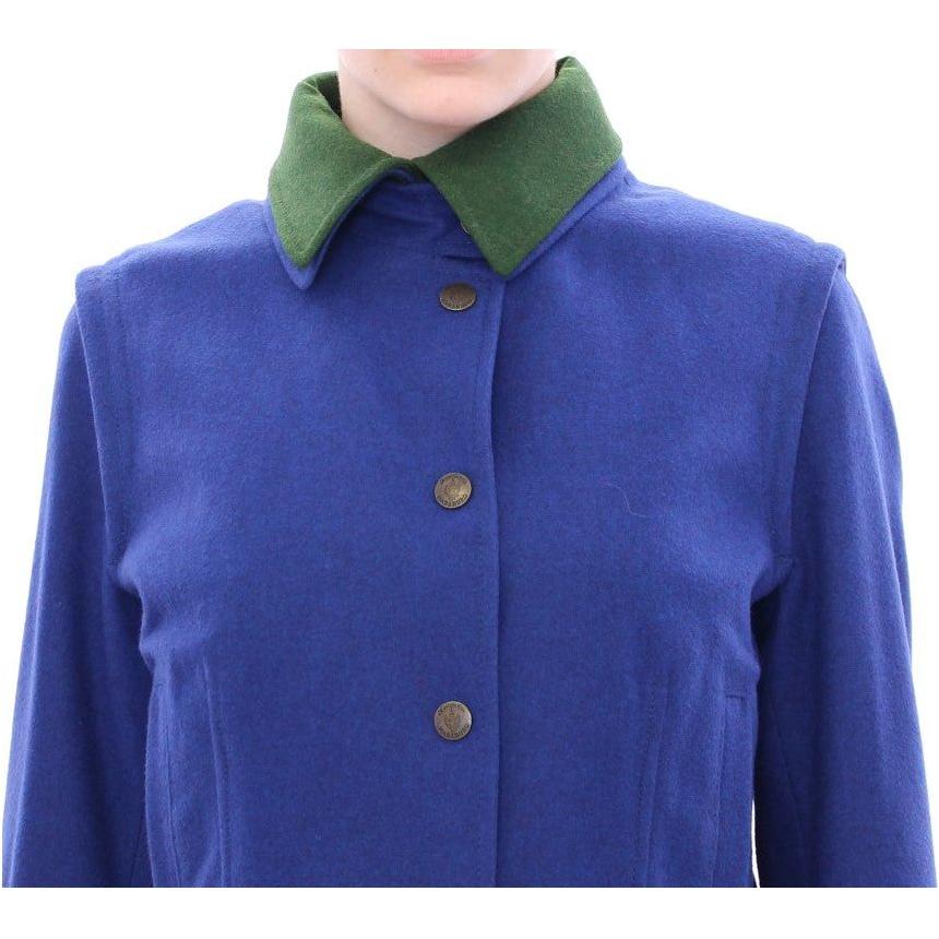 Andrea Incontri Habsburg Blue Green Wool Jacket Coat