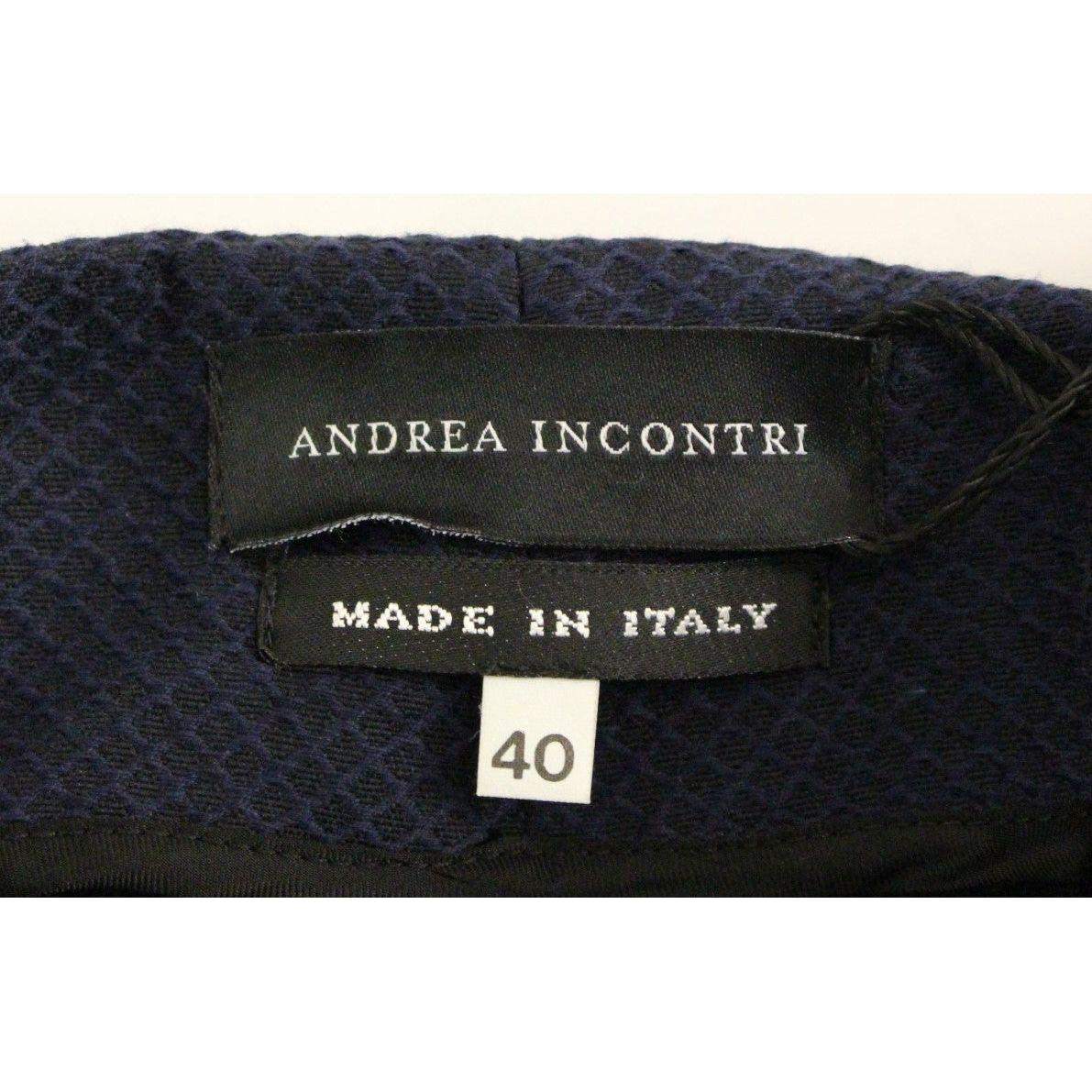 Andrea Incontri Blue Cropped Cotton Pants