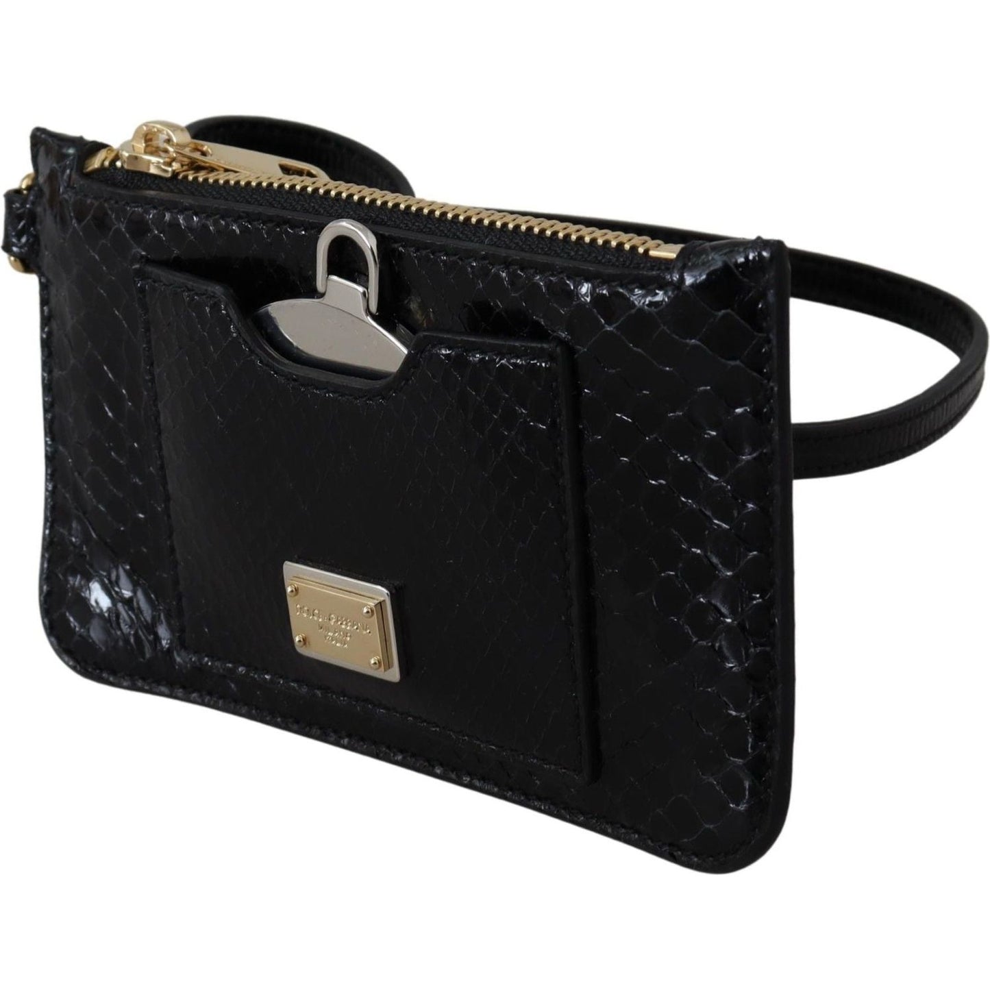 Dolce & Gabbana Elegant Python Pattern Leather Wristlet Wallet Dolce & Gabbana