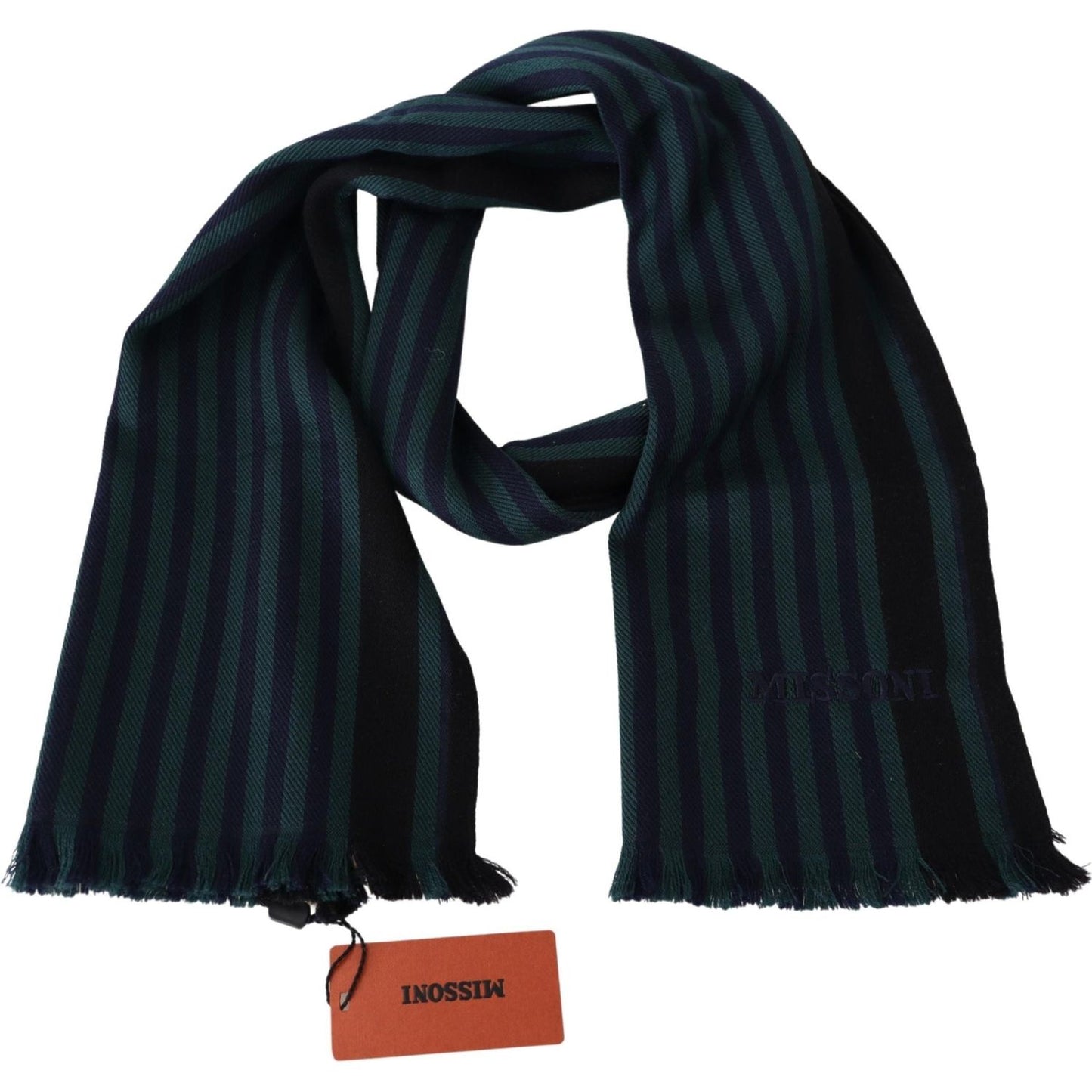 Missoni Multicolor Striped Wool Unisex Neck Wrap Shawl