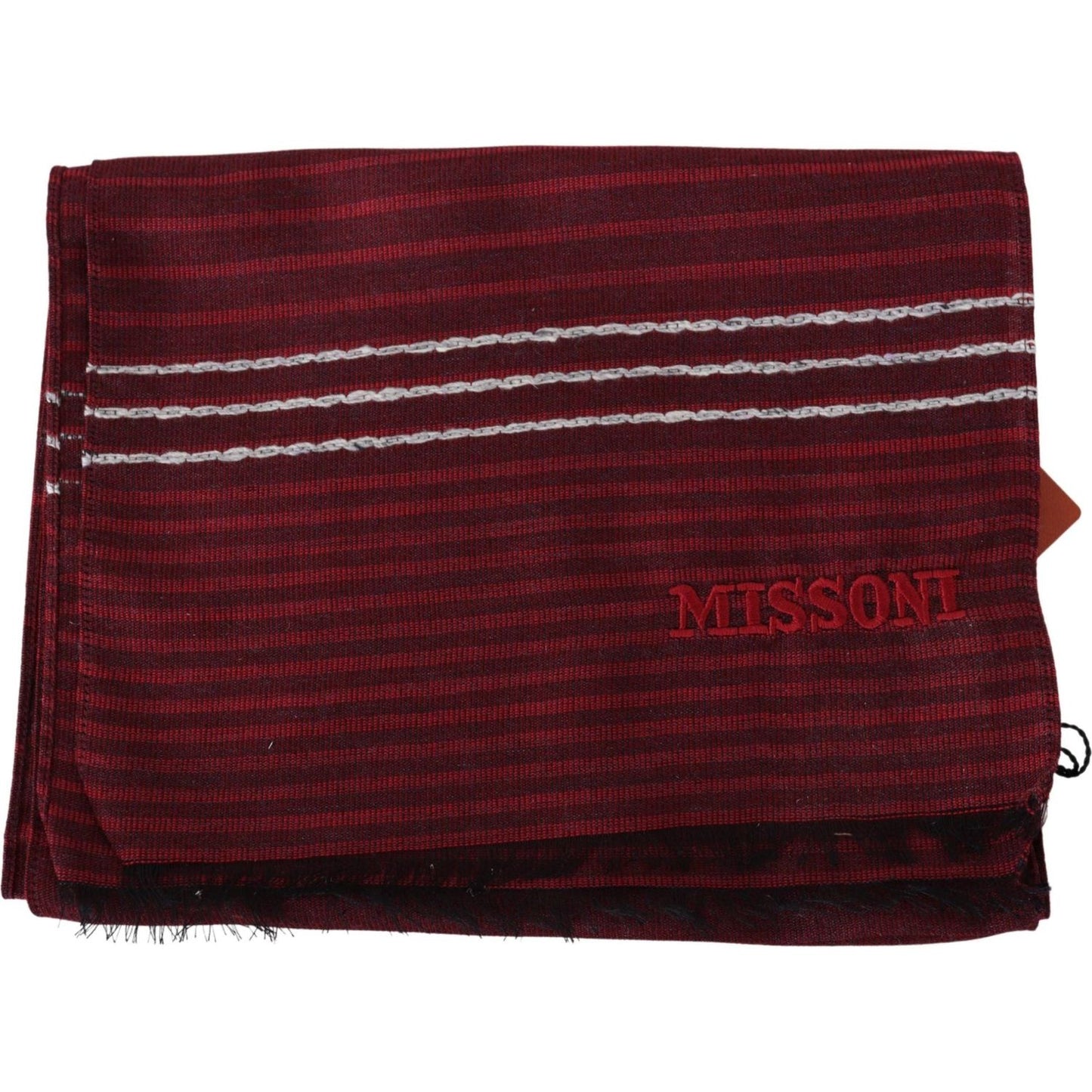 Missoni Elegant Wool Silk Blend Striped Scarf Missoni