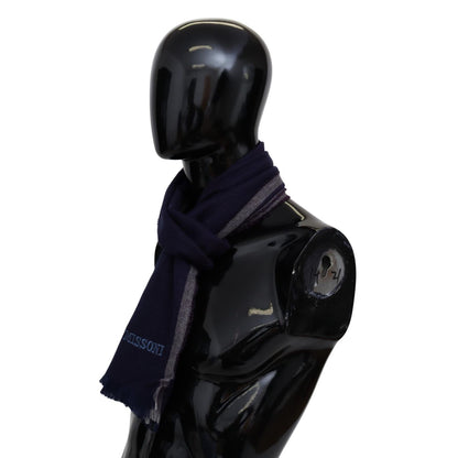 Missoni Multicolor Striped Wool Unisex Wrap Fringes Scarf