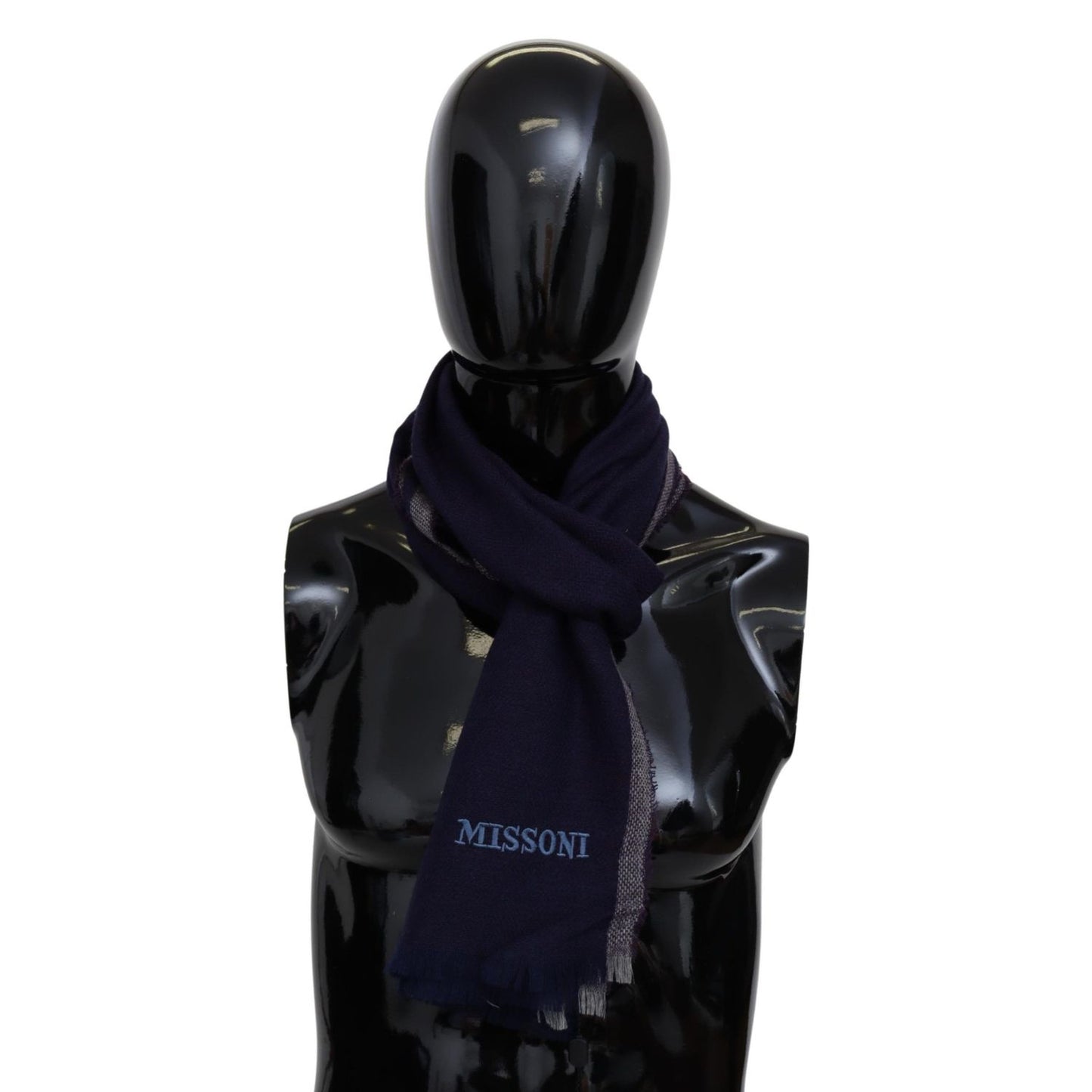 Missoni Multicolor Striped Wool Unisex Wrap Fringes Scarf