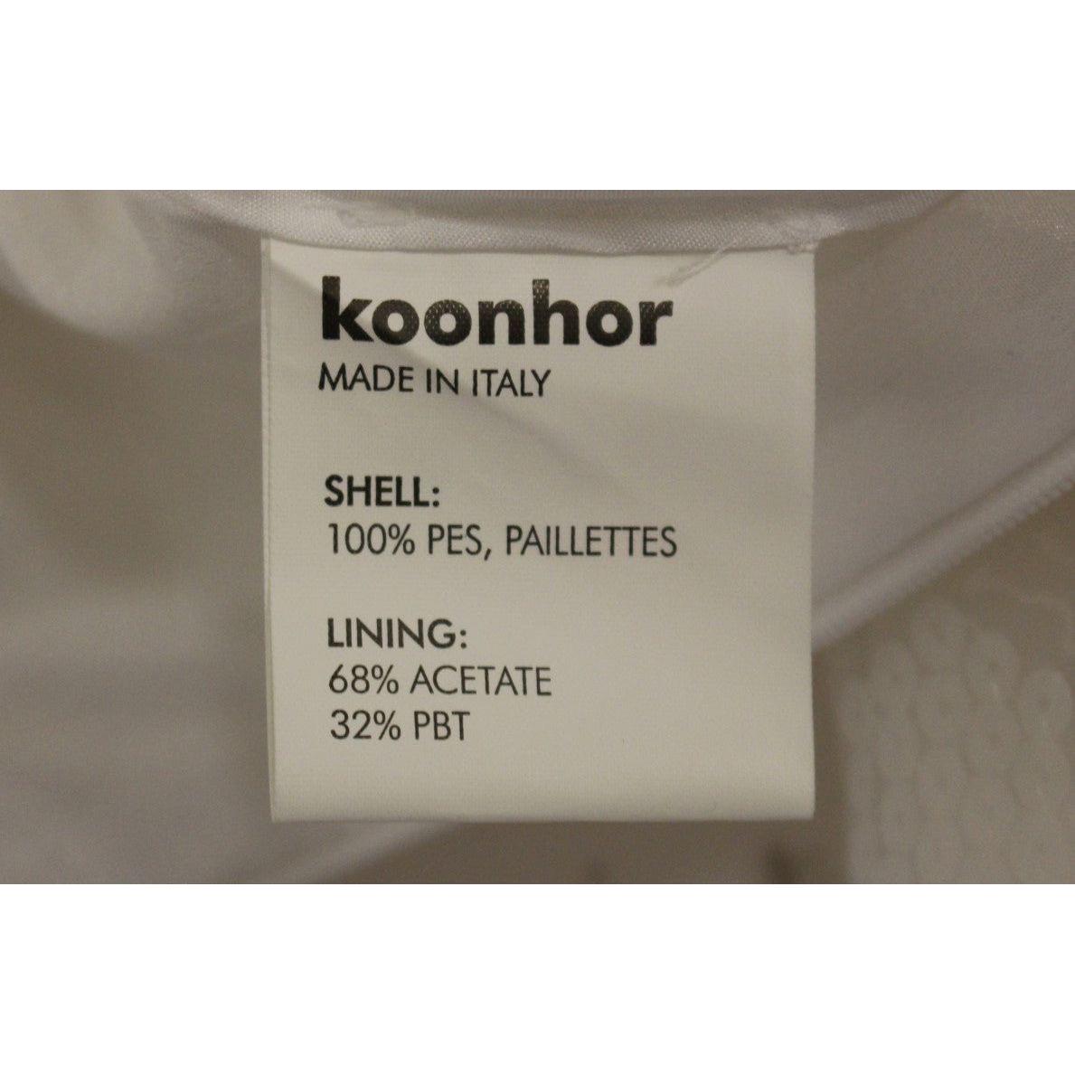 Koonhor White Sequined Straight Pencil Skirt