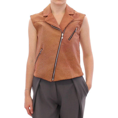 La Maison du Couturier Brown Leather Jacket Vest