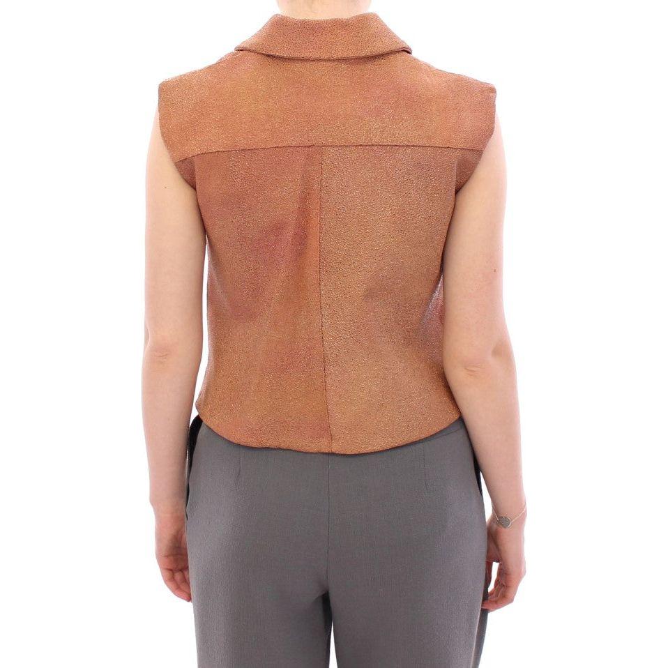 La Maison du Couturier Brown Leather Jacket Vest