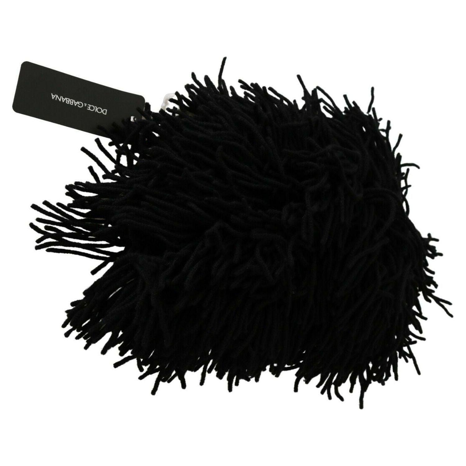 Dolce & Gabbana Black White Knitted Cashmere Animal Design Hat