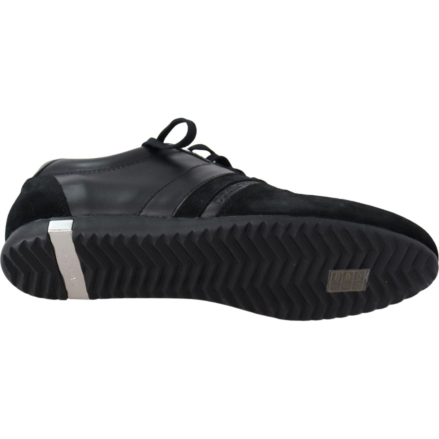Dolce & Gabbana Black Logo Leather Casual Sneakers Shoes