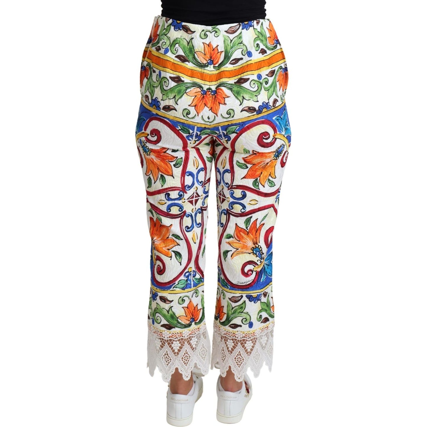 Dolce & Gabbana Majolica High Waist Cropped Trousers Dolce & Gabbana