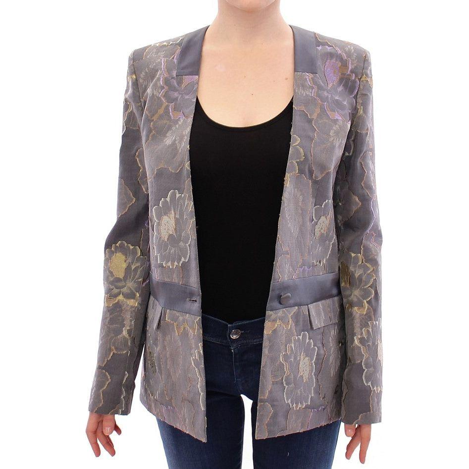 Roberto Fragata Multicolor Silk Floral Cotton Blazer