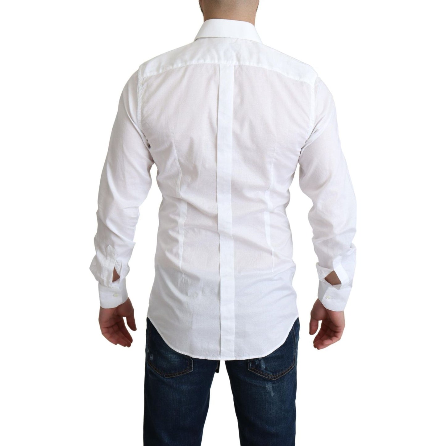 Dolce & Gabbana Elegant White Cotton Dress Shirt Slim Fit Dolce & Gabbana