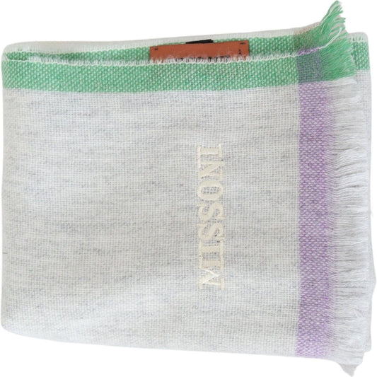 Missoni Multicolor Cashmere Line Pattern Scarf Missoni