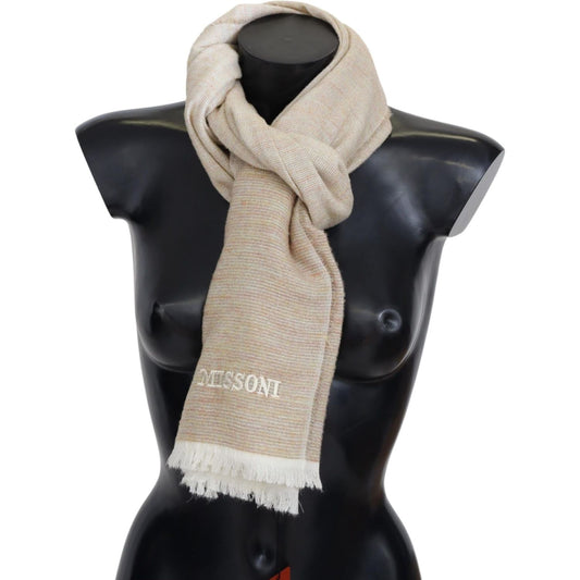 Missoni Elegant Multicolor Wool Scarf with Signature Design Missoni