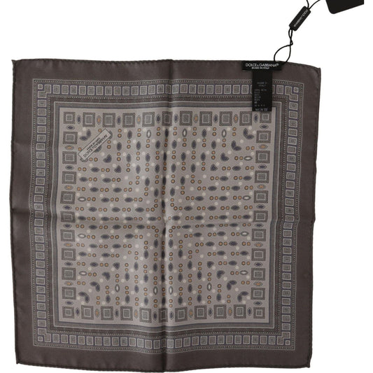 Dolce & Gabbana Elegant Silk Pocket Square in Rich Brown Dolce & Gabbana