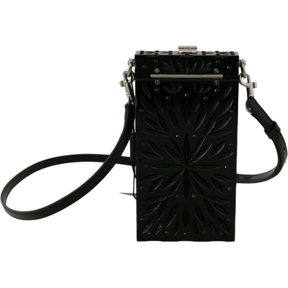 Dolce & Gabbana Black Crystal Plexiglass Cross Cigarette Case Holder