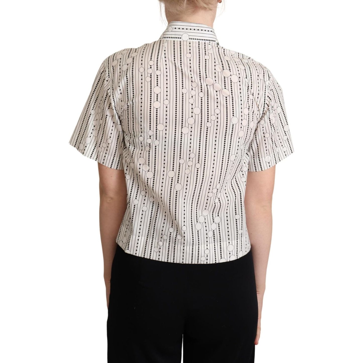 Dolce & Gabbana Geometric Elegance Collared Polo Top Dolce & Gabbana