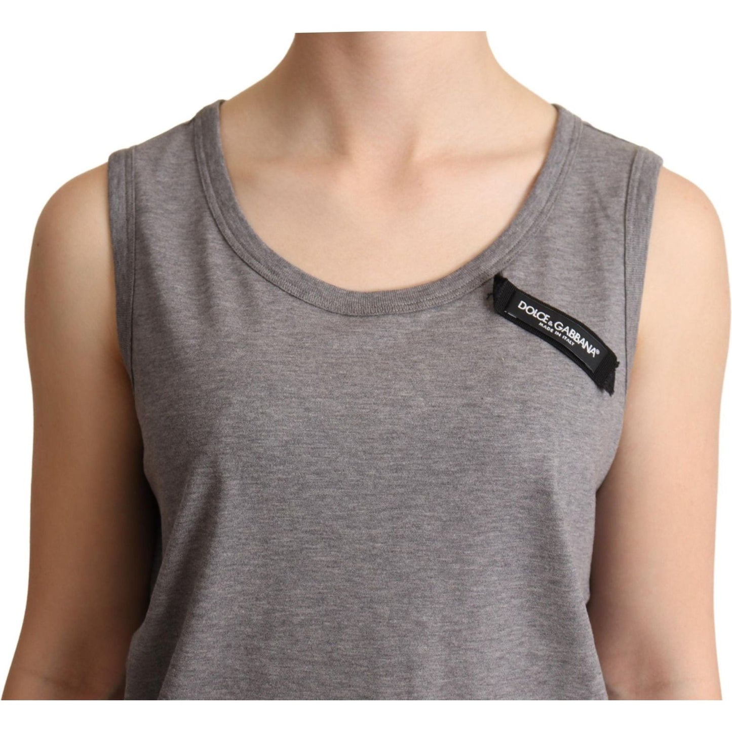 Dolce & Gabbana Elegant Gray Cotton Jersey Sleeveless Tank Dolce & Gabbana