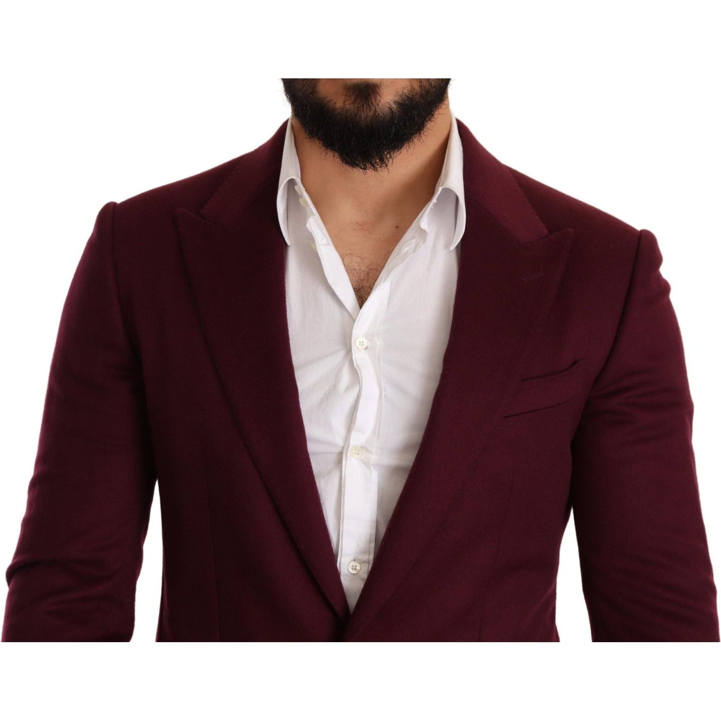 Dolce & Gabbana Elegant Maroon Bordeaux Cashmere Blazer Dolce & Gabbana