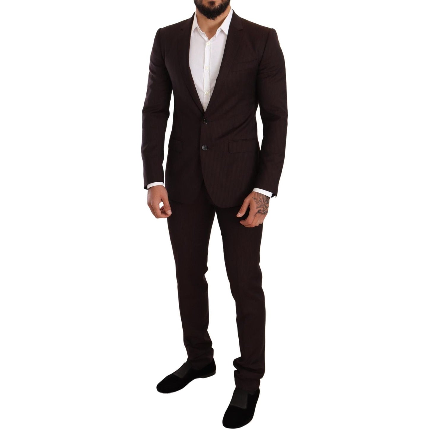 Dolce & Gabbana Bordeaux Wool MARTINI Slim Fit Suit