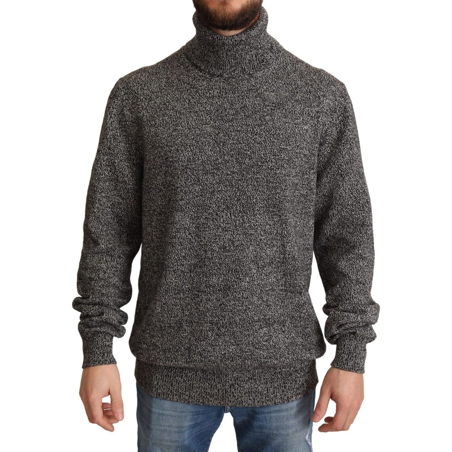 Dolce & Gabbana Elegant Gray Cashmere Turtleneck Sweater MAN SWEATERS Dolce & Gabbana