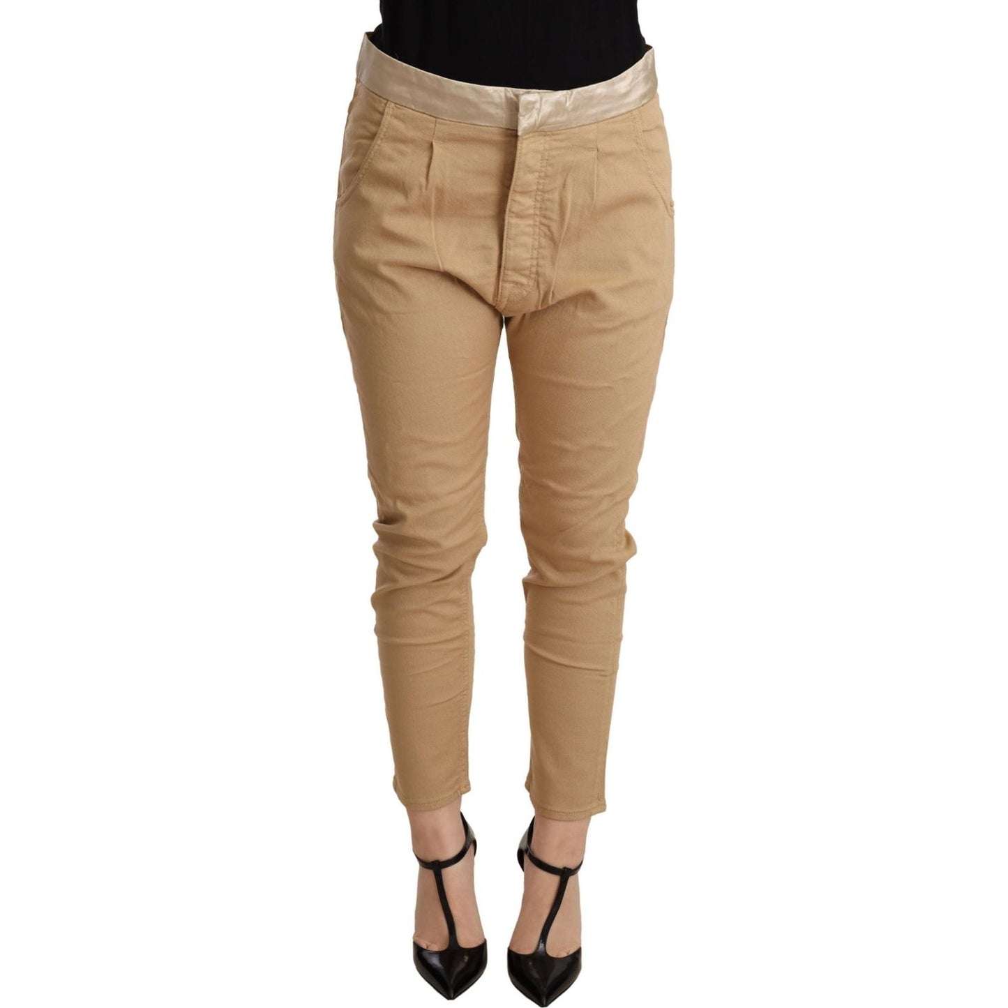 CYCLE Beige Mid Waist Slim Fit Skinny Pants WOMAN TROUSERS CYCLE