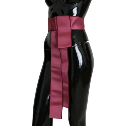 Dolce & Gabbana Pink 100% Silk 3 Button Closure Wide Waist Belt WOMAN BELTS